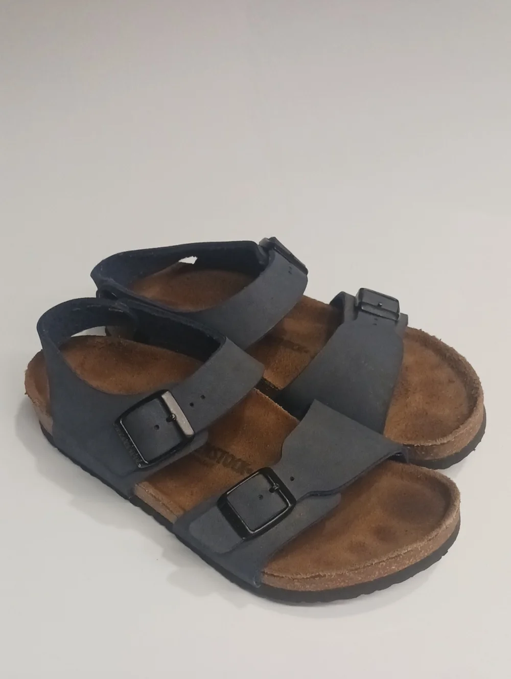 Kids Adjustable Navy Blue Two-Buckle Sandal